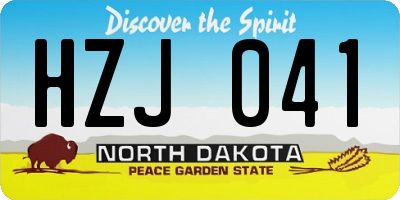 ND license plate HZJ041