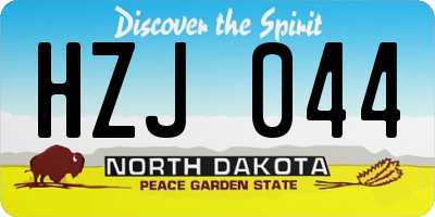 ND license plate HZJ044