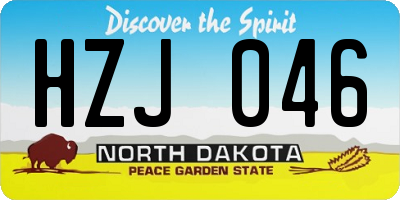 ND license plate HZJ046