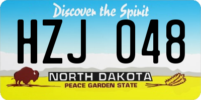ND license plate HZJ048