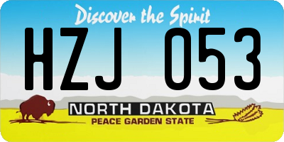 ND license plate HZJ053