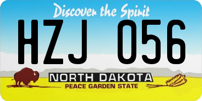 ND license plate HZJ056