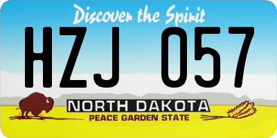 ND license plate HZJ057