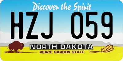 ND license plate HZJ059