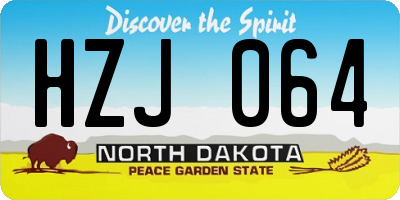 ND license plate HZJ064