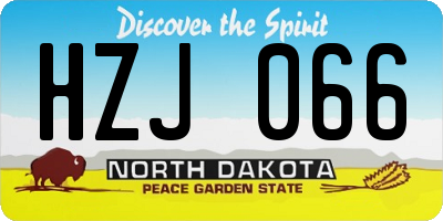 ND license plate HZJ066