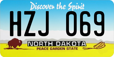 ND license plate HZJ069