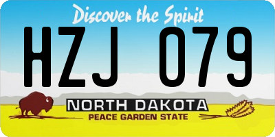 ND license plate HZJ079
