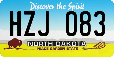 ND license plate HZJ083