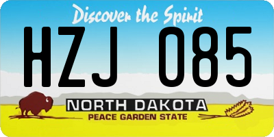 ND license plate HZJ085
