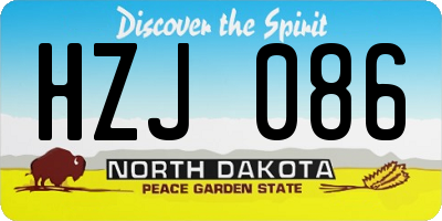 ND license plate HZJ086