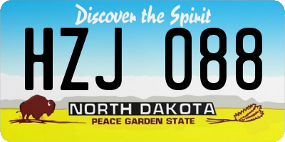 ND license plate HZJ088