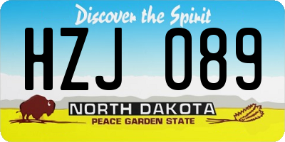 ND license plate HZJ089