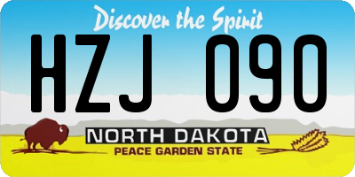 ND license plate HZJ090