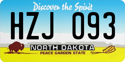 ND license plate HZJ093