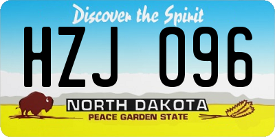 ND license plate HZJ096