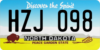 ND license plate HZJ098