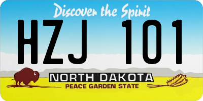 ND license plate HZJ101