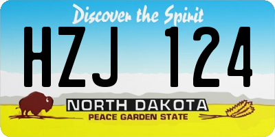 ND license plate HZJ124