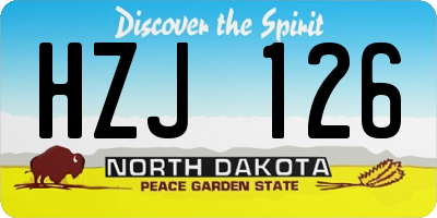 ND license plate HZJ126
