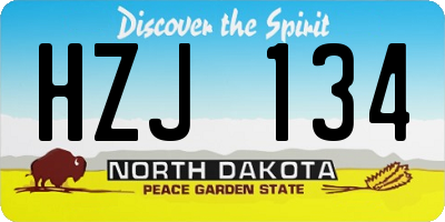 ND license plate HZJ134