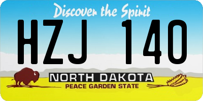 ND license plate HZJ140