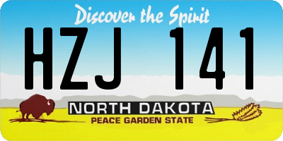 ND license plate HZJ141