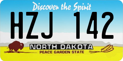 ND license plate HZJ142