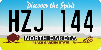 ND license plate HZJ144
