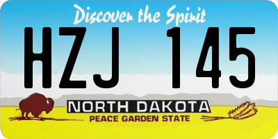 ND license plate HZJ145