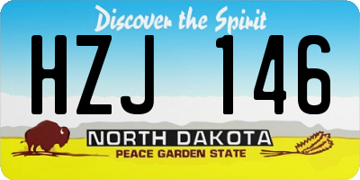 ND license plate HZJ146