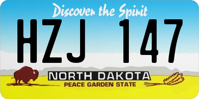ND license plate HZJ147
