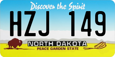 ND license plate HZJ149