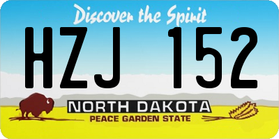 ND license plate HZJ152