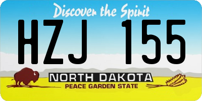 ND license plate HZJ155