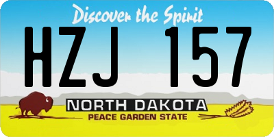 ND license plate HZJ157