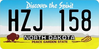 ND license plate HZJ158
