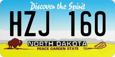 ND license plate HZJ160