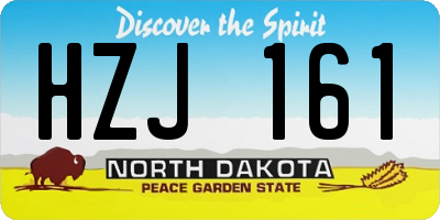 ND license plate HZJ161