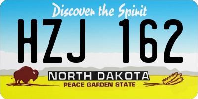 ND license plate HZJ162