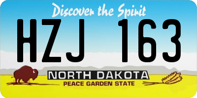 ND license plate HZJ163