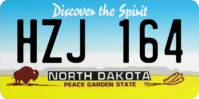 ND license plate HZJ164