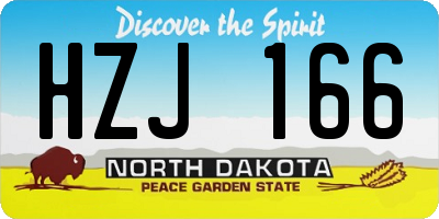 ND license plate HZJ166