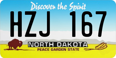 ND license plate HZJ167