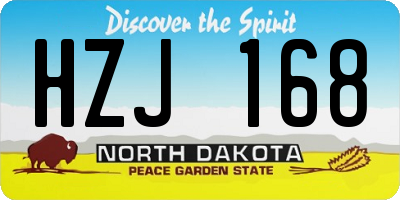 ND license plate HZJ168