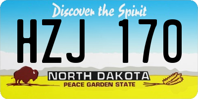 ND license plate HZJ170