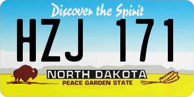 ND license plate HZJ171