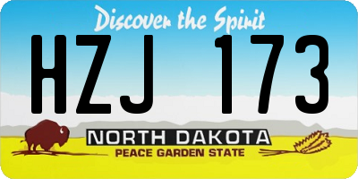 ND license plate HZJ173
