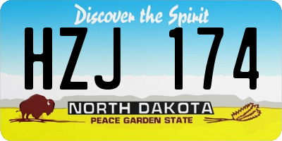 ND license plate HZJ174