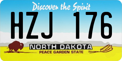 ND license plate HZJ176